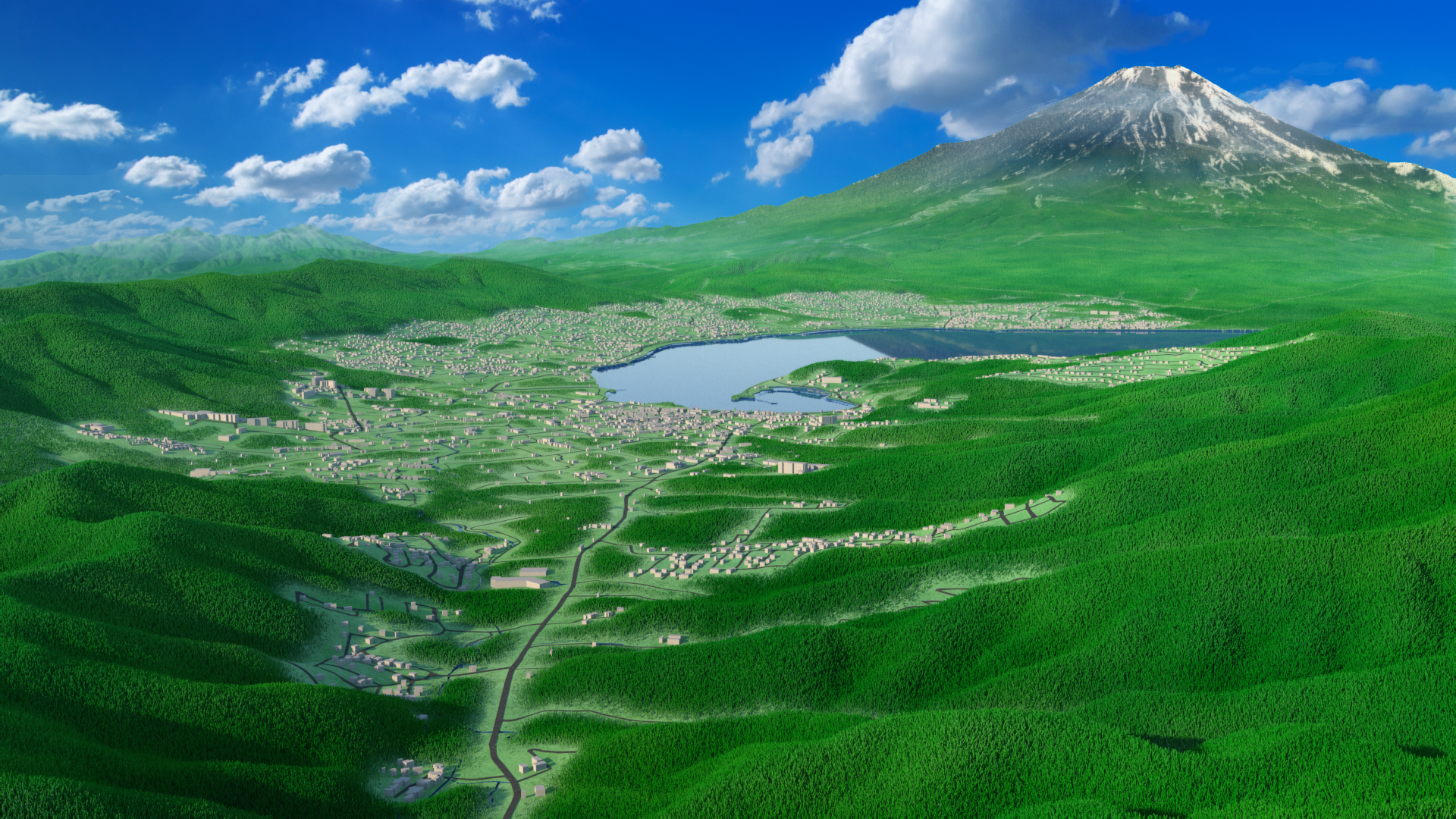 富士山（3D地図デザイン）